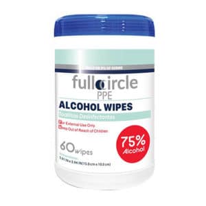 Tube of 75% alcohol wipes
